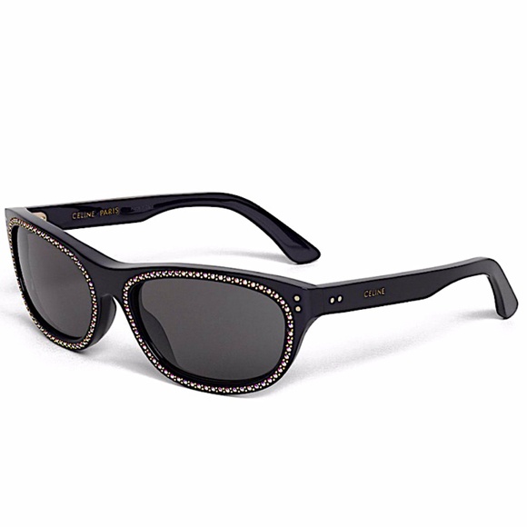 Céline - 07 Sunglasses in Acetate with Crystals and Metal - Black - Sunglasses - Picture 10 of 15